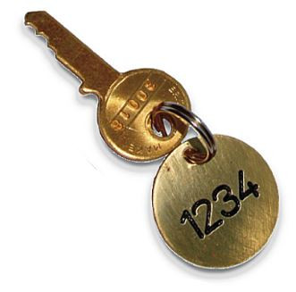 Tag 33mm dia brass discs with hole
