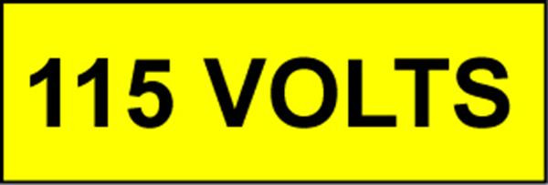 Voltage Labels (Pack 10) 20x60mm 115 Volts