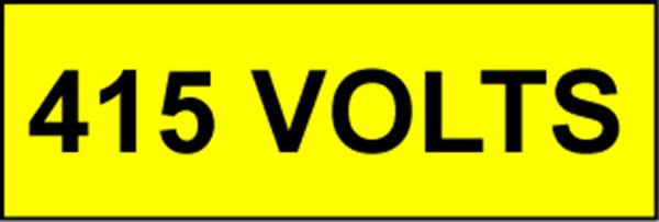 Voltage Labels (Pack 10) 20X60 415mm Volts
