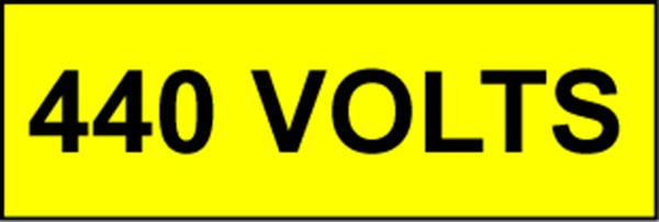 Voltage Labels (Pack 10) 20x60mm 440 Volts
