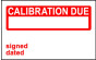 Elec Inspec Labels 25x40mmS/A vinyl Roll 250 Calibration Due
