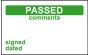 Elec Inspec Labels 25x40mm S/A vinyl Roll 250 Passed Comm