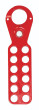 Steel Lockout Hasp in Red, 25mm Dia Jaws