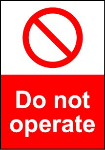  Size A6 Do not operate 