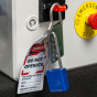 Aluminium bodied safety padlock with steel shackle-blue-Keyed Alike