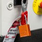 Aluminium bodied safety padlock with steel shackle-orange-Keyed Alike