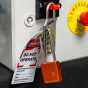 Aluminium bodied safety padlock with steel shackle-orange-Keyed to Differ-long