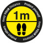 Social Distancing floor sign "Keep your distance" - Yellow/Black