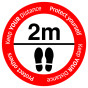 Social Distancing floor sign "Keep your distance"_RED