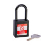  BLACK Plastic Shackle safety padlock keyed alike to KA30008