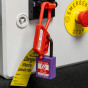 PURPLE Plastic Shackle safety padlock keyed differently