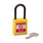YELLOW Plastic Shackle safety padlock keyed differently