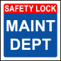 'Maint Dept' - Lockout Padlock Fold-Over Tag