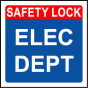 'Elec Dept' - Lockout Padlock Fold-Over Tag
