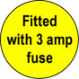 Plug Warning Labels - 3 Amp Fuse