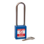 BLUE Steel Shackle safety padlock keyed differently long
