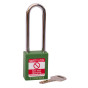  GREEN Steel Shackle safety padlock keyed alike to KA300011 long