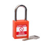 ORANGE Steel Shackle safety padlock keyed differently
