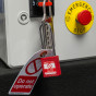RED Steel Shackle safety padlock keyed alike to KA300013 long