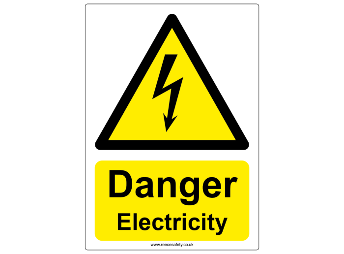 "Danger, Electricity" Safety Sign