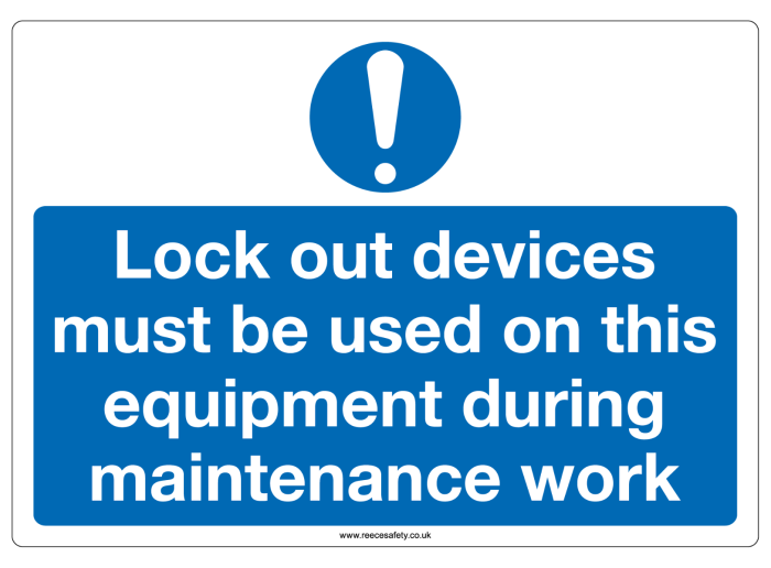 "Lock out devices must be..." Sign-Magnetic 148x210mm