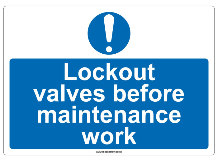 "Lockout valves..." Safety Sign-M-MA