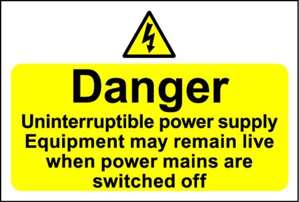 Hazard Warning Sign Danger Uninterruptible power