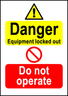  Size A7 Danger Eqp locked out 