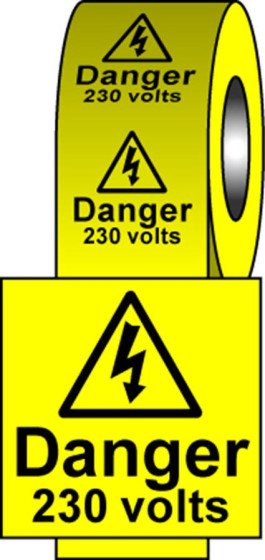 Safety Labels - 230 Volts