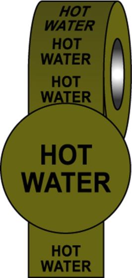  Pipeline Info Tape - 50mmx33m - Hot Water 