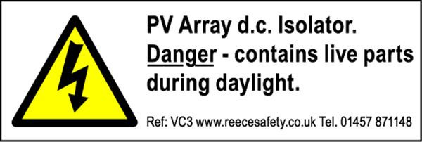 Individual Photovoltaic 'PV' Labels