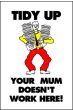 Housekeeping Posters - 'Tidy Up - Your Mum Doesn't Work Here'