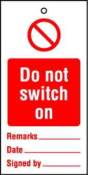 Lockout Tags Do not switch on Pack of 10