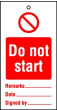 Lockout Tags Do not start Pack of 10