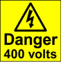 Electrical Safety Labels - 400 Volts