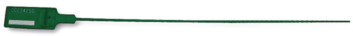 Green numbered pull seals, 350mm long PK100