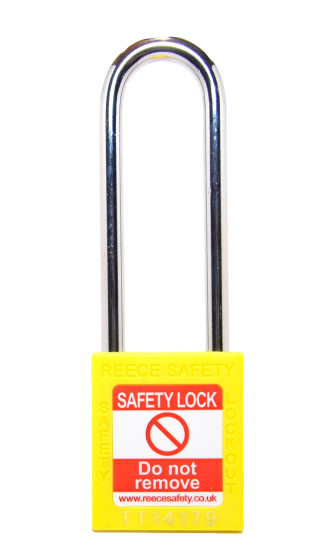  YELLOW Steel Shackle safety padlock keyed alike to KA300015