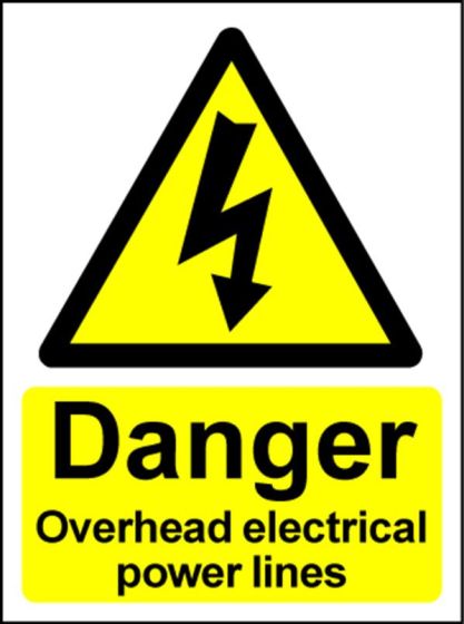 Electrical Hazard Warning Sign - Overhead Power