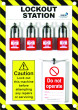 4 Lock Lockout Station With Padlocks & Tags