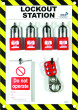 4 Lock Lockout Station - Padlocks, Tags & Lockout Hasps