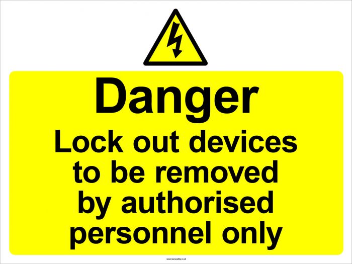  S/A Lockout Wall Sign 450x600mm Danger Lockout devices to 