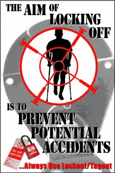 Lockout/Tagout Safety Poster - 'Lockout Prevents Accidents'