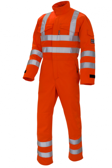 Arc Flash High Vis Dark Orange Coverall 9.8cal/cm2