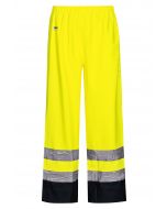 High Viz Arc Flash Yellow and Navy Waterproof Trousers 21.1cal/cm2