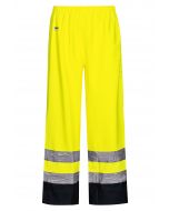 High Viz Arc Flash Yellow and Navy Waterproof Trousers 21.1cal/cm2