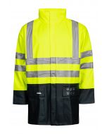 High Viz Arc Flash Yellow and Navy Waterproof Jacket 21.1cal/cm2