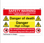 Hanging sign for use on posts and chain set