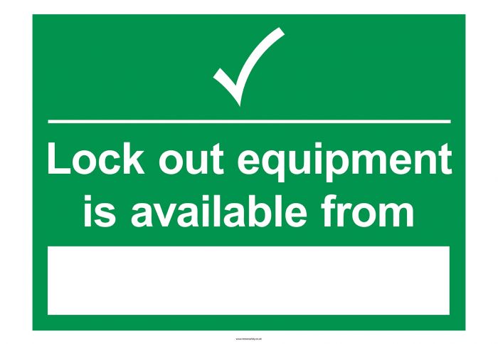  S/A Lockout Wall Sign 450x600mm Lockout equipment is avail 