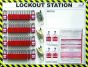 50 Lock, Steel Bar Lockout Station With Contents