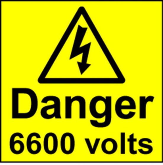 Electrical Safety Labels - 6600 Volts